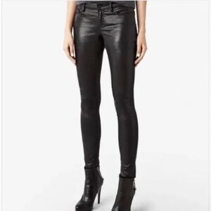 AllSaints Black Metallic Jeans